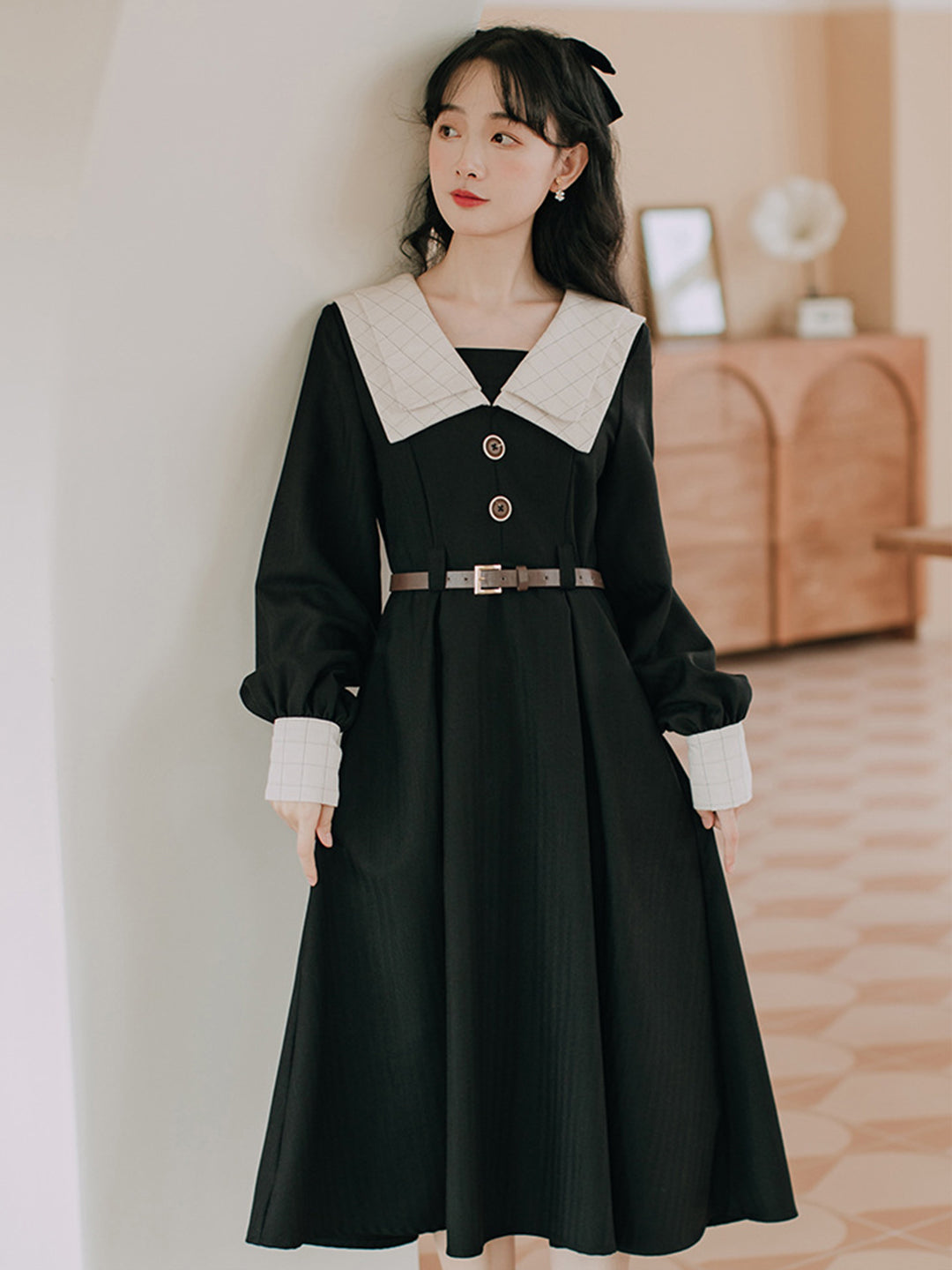 Caroline French Style Doll Collar Cotton Dress