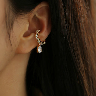 Luxurious Zircon Inlaid Single Ear Cuff Earring