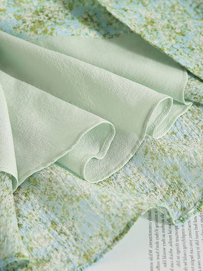 Molly Printed Green Floral Chiffon V-neck Shirt