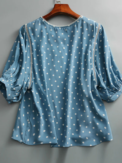 Jocelyn Classic Polka Dot Loose Chiffon Top