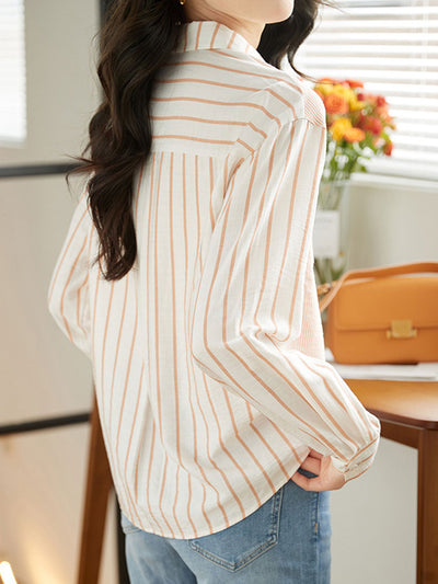 Camila Classic Striped Chiffon Shirt Top