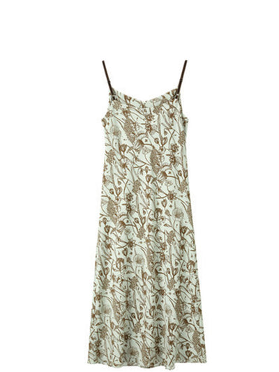 Jocelyn Vacation Floral Printed Chiffon Strappy Dress