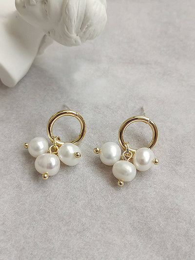 Simple Style Pearl Stud Earrings