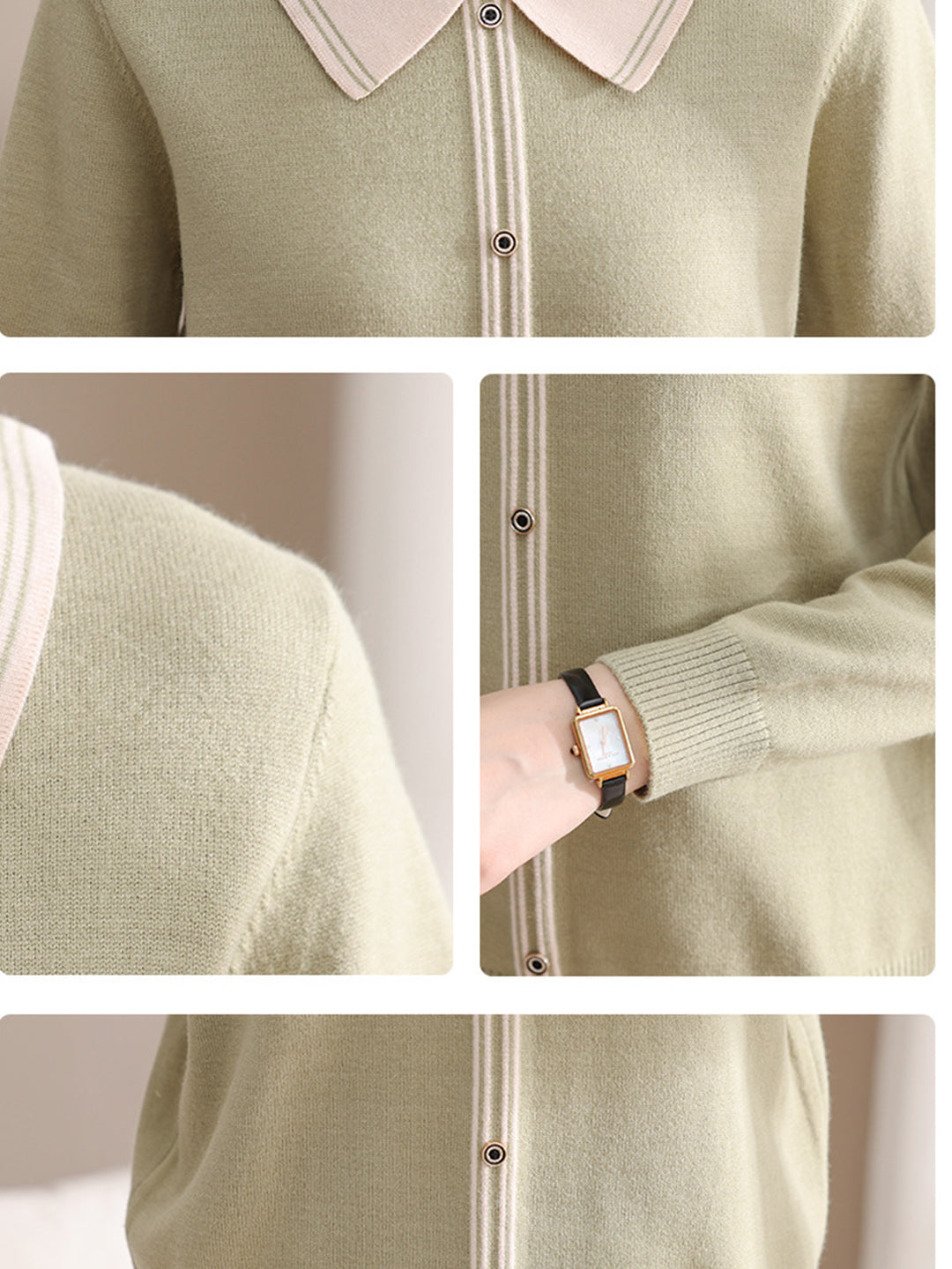 Elsa Vintage Style Doll Collar knitted Sweater-Navy