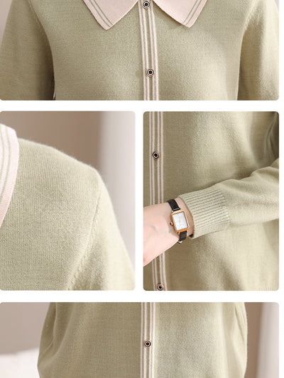 Elsa Vintage Style Doll Collar knitted Sweater-Navy