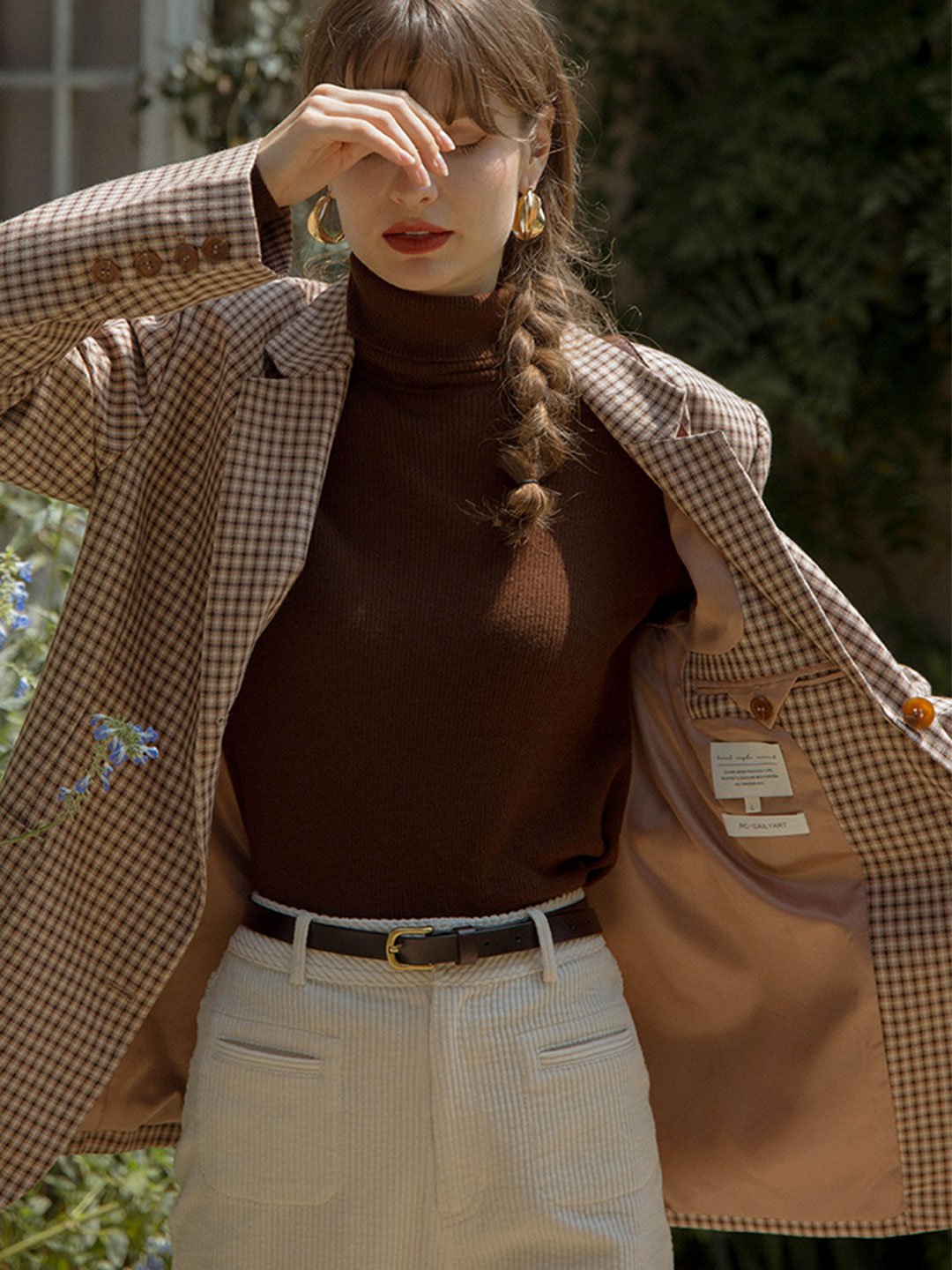 Teresa Classic Turtleneck Bottoming Knitwear-Beige