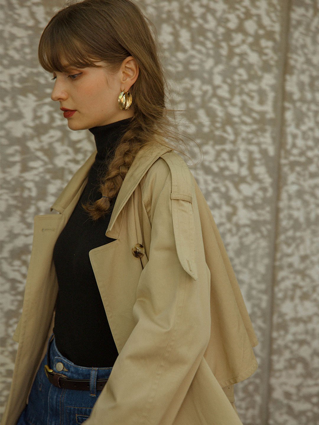 Teresa Classic Turtleneck Bottoming Knitwear-Beige