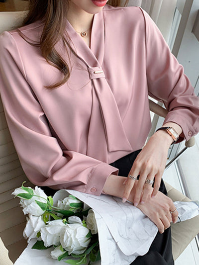Abigail Elegant Long Sleeve Chiffon Shirt