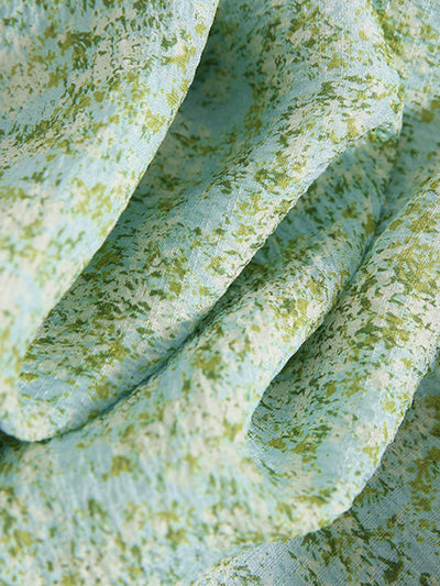 Molly Printed Green Floral Chiffon V-neck Shirt