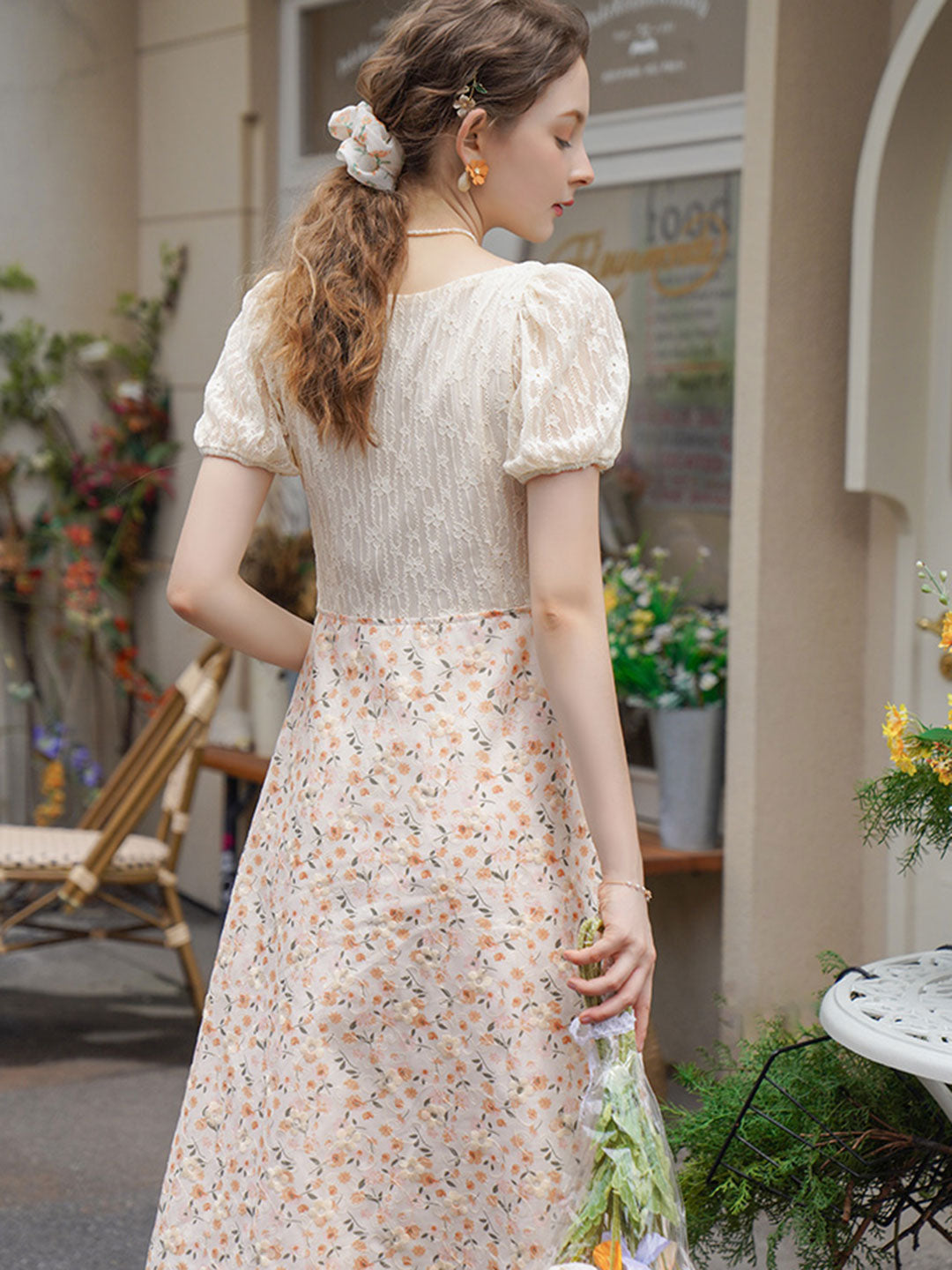 Ashley Retro Lace Embroidered Floral Dress