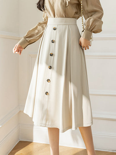Caroline Elegant High Waist A-line Skirt