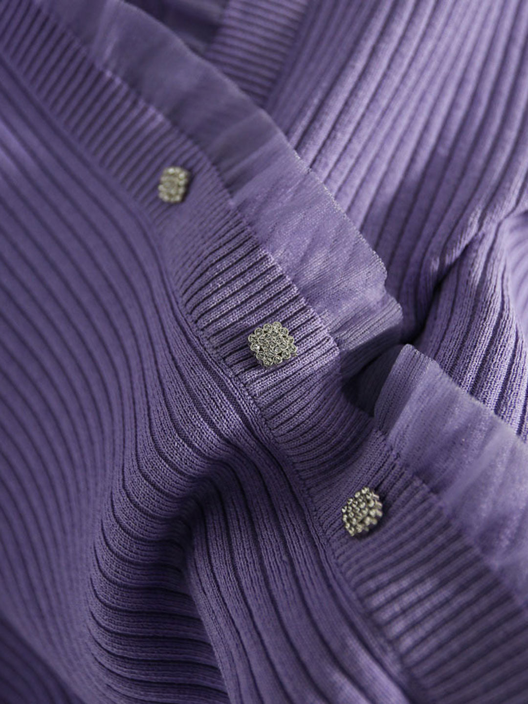 Sydney Elegant V-neck Drawstring Knitted Top-Purple