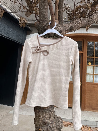 Carlin Vintage Cotton Knitted Sweater-Beige