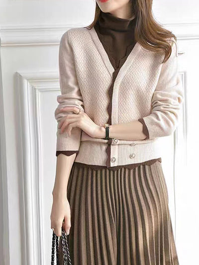 Debby French Ruffled Pile Collar Knitted Sweater