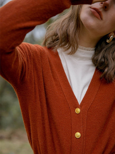 Naomi Vintage V-Neck Knitted Cardigan