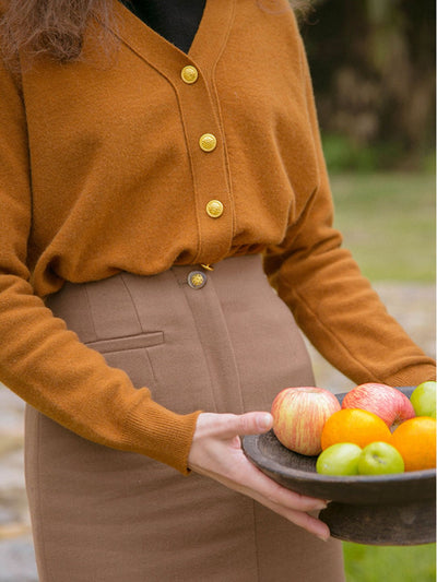 Naomi Vintage V-Neck Knitted Cardigan