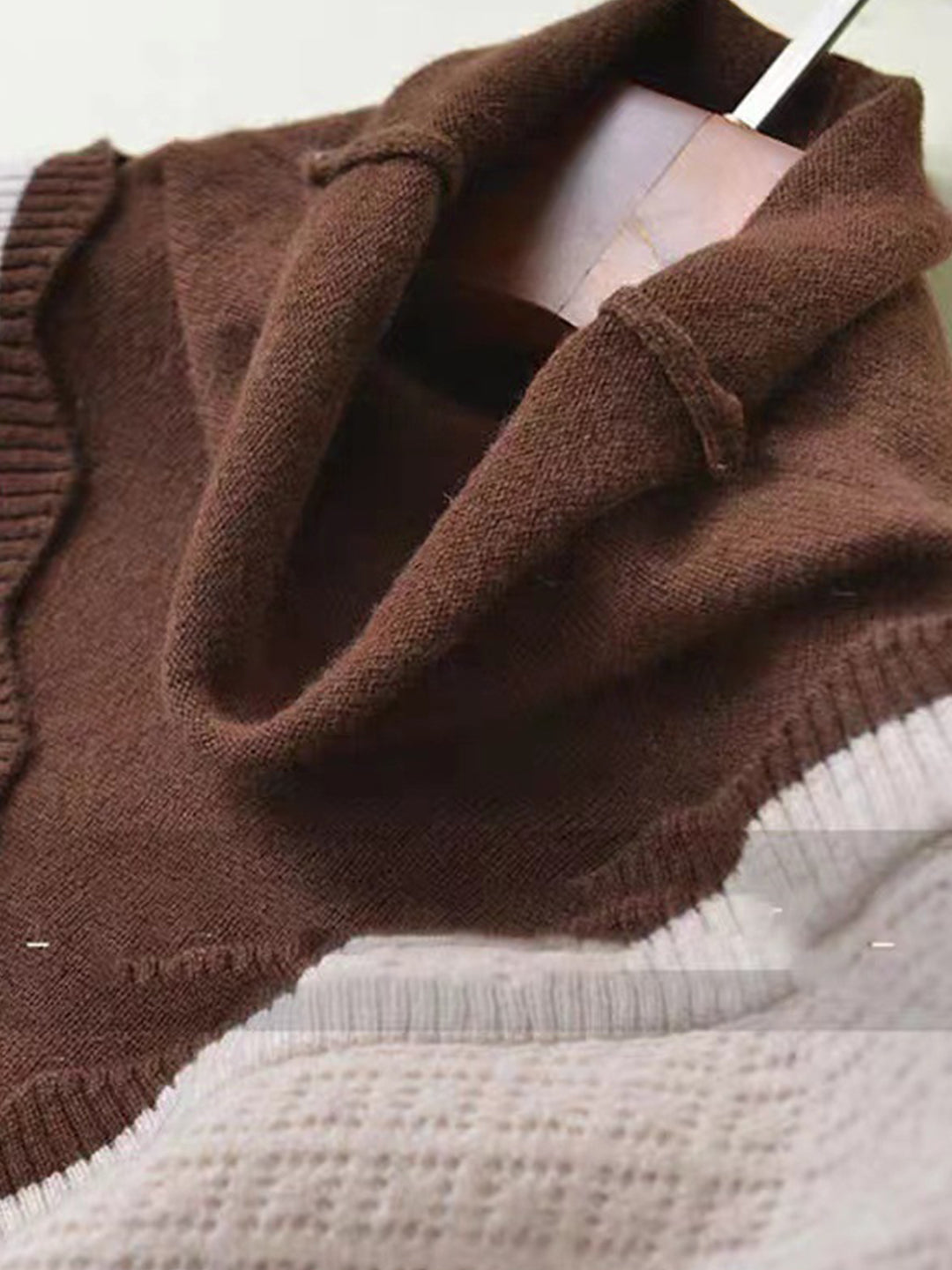 Debby French Ruffled Pile Collar Knitted Sweater