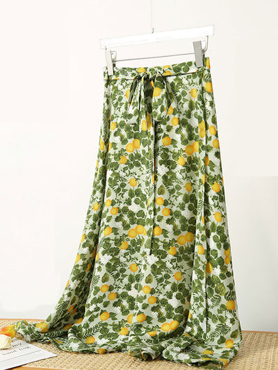 Gianna Retro Contrasted Color Printed Skirt