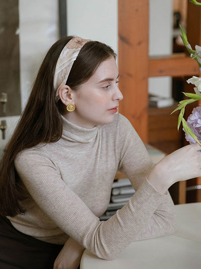 Teresa Classic Turtleneck Bottoming Knitwear-Beige