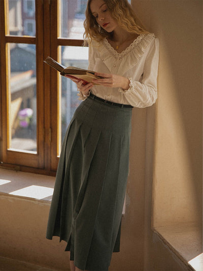 Grace Retro Pleated Skirt