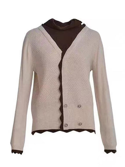 Debby French Ruffled Pile Collar Knitted Sweater