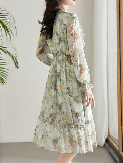 Mia Classic Printed Tie Dress