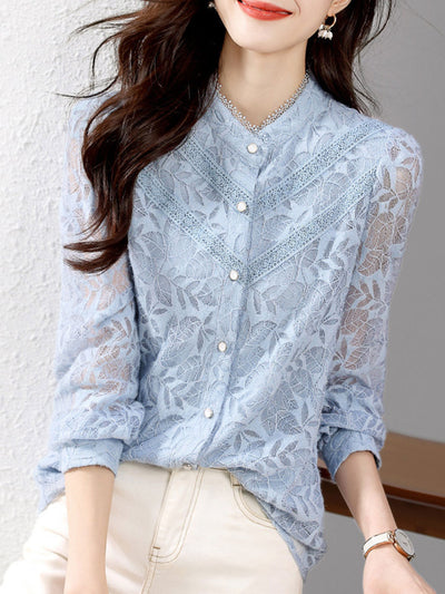 Raya Classic Puff Sleeve Lace Shirt