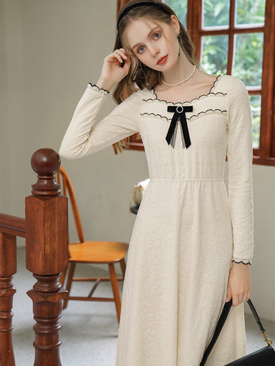 Bblythe Vintage Style Bowknot Lace Dress