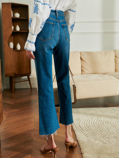 Carol Retro High Waist Cotton Jeans