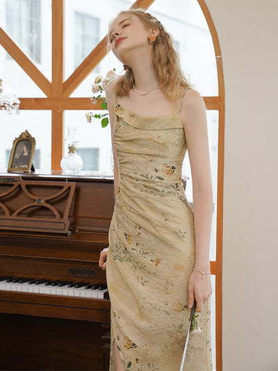 Joanna French Chiffon Two-Piece Slip Dress Set
