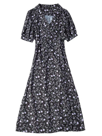 Amy Vintage Floral Puff Sleeve Maxi Dress