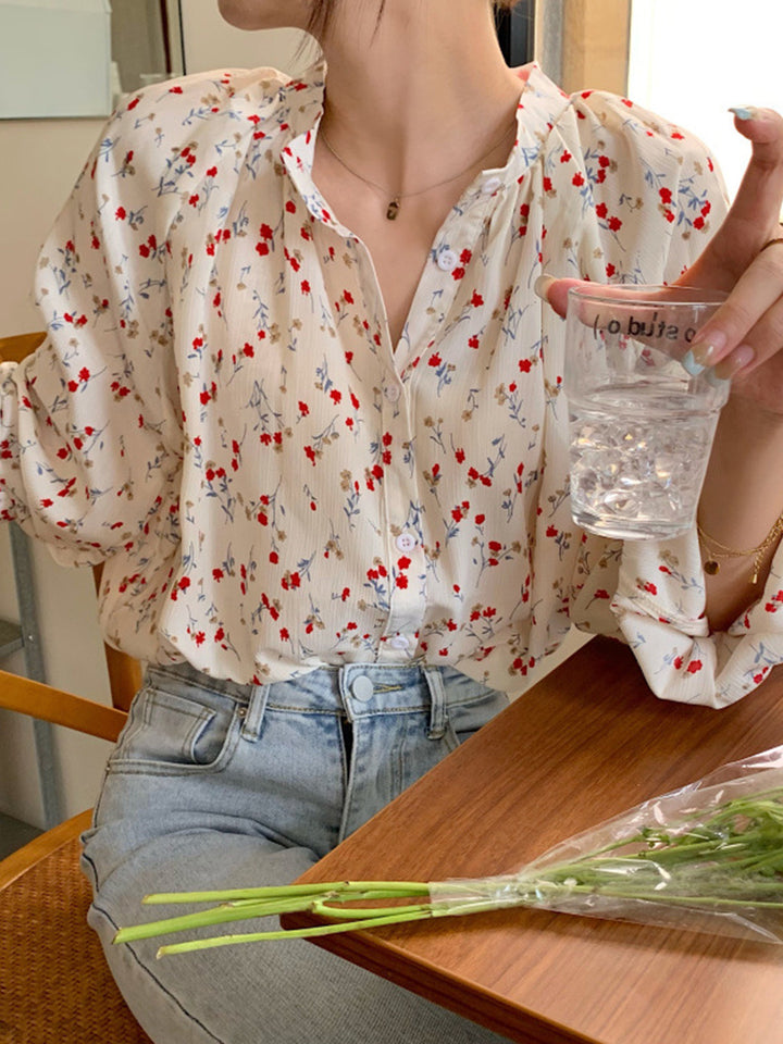 korean floral blouse